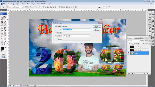 Happy New Year 2019 Special | Photoshop lighting effects Animation смотреть онлайн