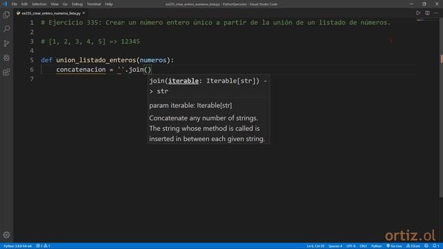 Python - Ejercicio 335: Crear un Número Entero Único a partir de la Unión de una Listado de Números смотреть онлайн