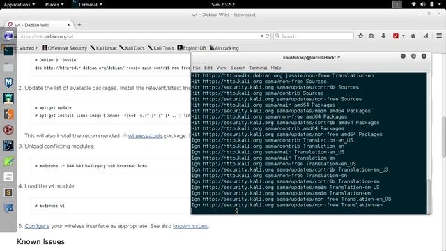 Kali linux - Install wifi driver for Broadcom chipsets смотреть онлайн
