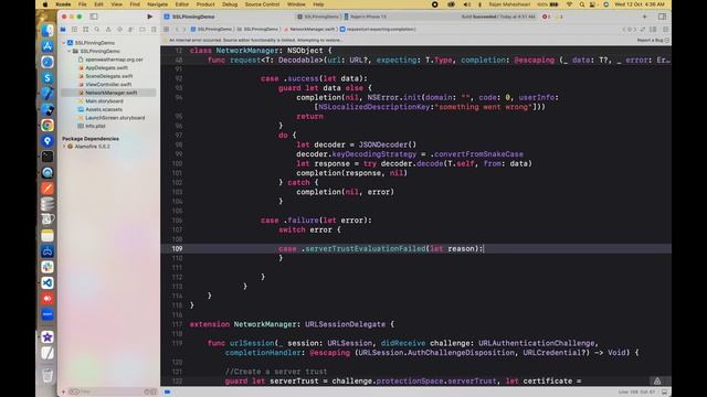 SSL Pinning in iOS using Swift - Part 5 (Certificate Pinning using Alamofire) смотреть онлайн
