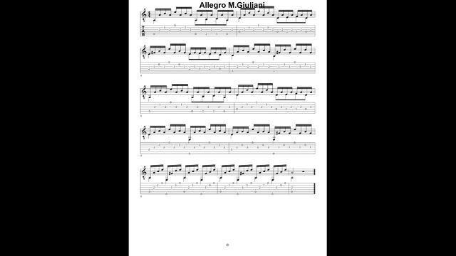 Allegro M.Giuliani Guitar+TAB смотреть онлайн