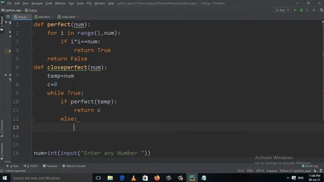Python Program Find Nearest Perfect Square of Given Number || Interview coding смотреть онлайн