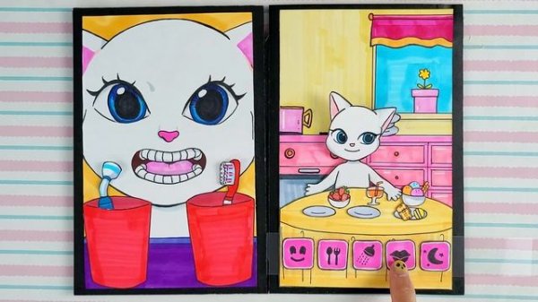 DIY] My talking Angela paper quiet book / How to play with paper game?