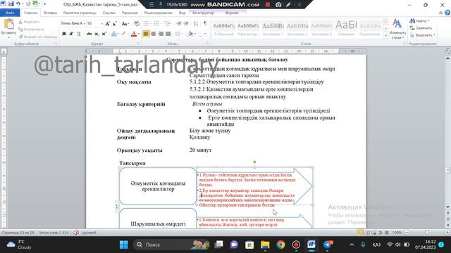 Қазақстан тарихы,5-сынып,4-тоқсан, БЖБ 2