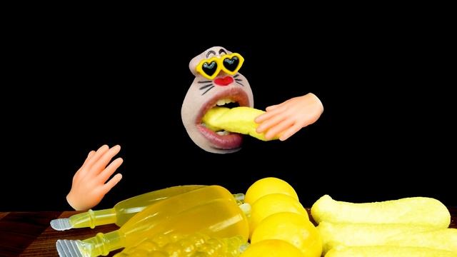 ASMR MUKBANG :) Yellow Dessert, Banana Marshmallow, Ball Jelly, Fruit Jelly, Ice Cream Eating Show смотреть онлайн