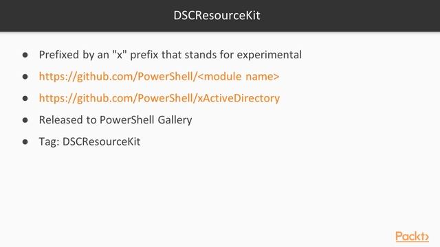 Getting Started with PowerShell DSC: DSCResourceKit | packtpub.com смотреть онлайн