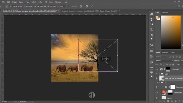 [Photoshop Manipulation] Elephant Origami in Africa - Speed Art смотреть онлайн
