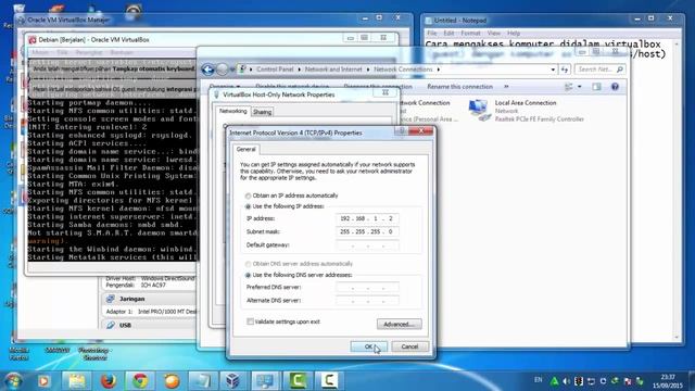 Akses komputer dalam virtualbox guest dari komputer asli windows host смотреть онлайн