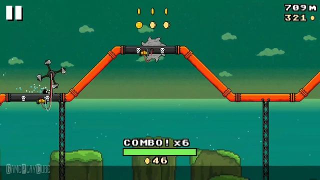 8-BIT WATERSLIDE (by Ancient Games D S) iOS/Android Gameplay Video смотреть онлайн
