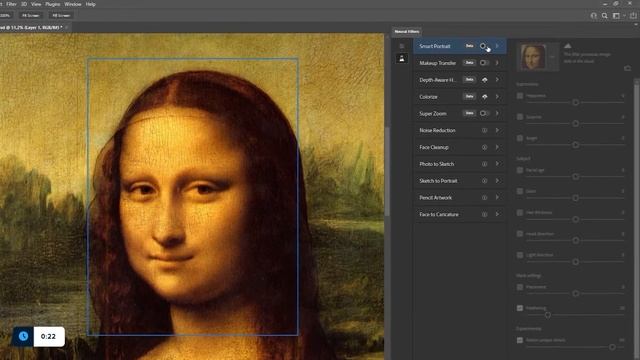 ARTIFICIAL INTELLIGENCE can CHANGE EXPRESSION in Portrait Images - Adobe Photoshop (1 min tutorial) смотреть онлайн