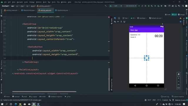 Quiz App in Android Studio using Java | Android Studio Tutorial | Part 2 | Quiz Activity Layout смотреть онлайн