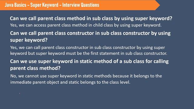 17F. Java Basics for Selenium - Super Keyword - Interview Questions смотреть онлайн