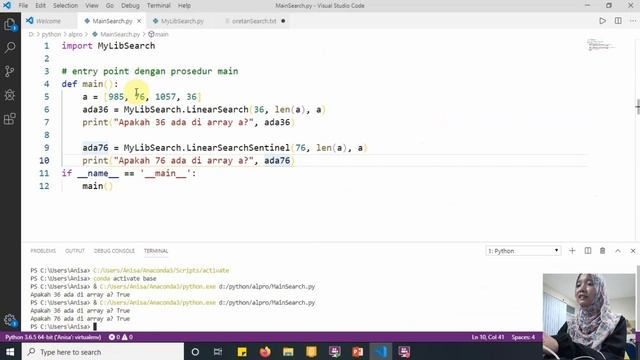 Linear Search dengan Sentinel Python 3 Bahasa Indonesia смотреть онлайн