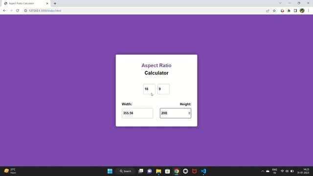 aspect ratio calculator with html css javascript смотреть онлайн
