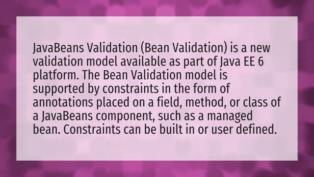 What is Java Bean validation? смотреть онлайн