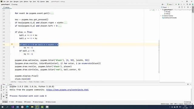Создание игры Арканоид на языке Python смотреть онлайн