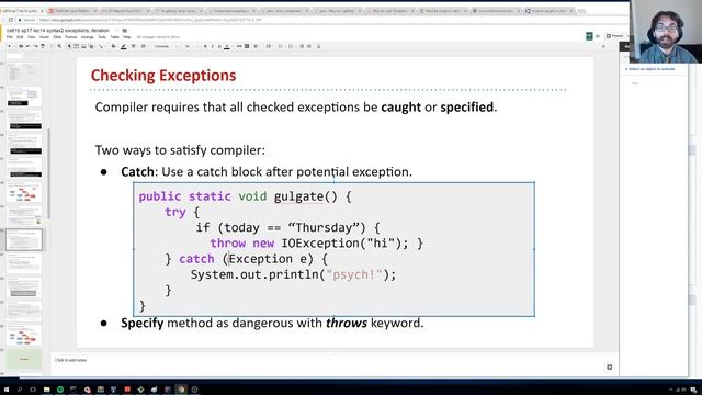 [Syntax2, Video 5] Checked vs Unchecked Exceptions смотреть онлайн
