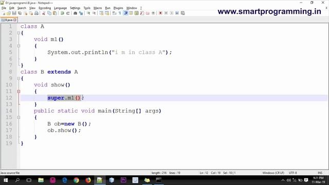 use of super keyword in Java Hindi смотреть онлайн