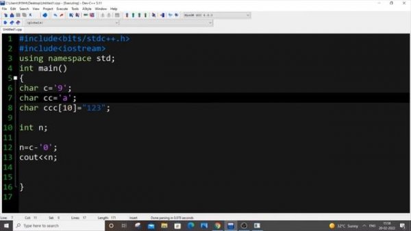 Convert char to int in c++ using 3 ways | Char to integer datatype conversion