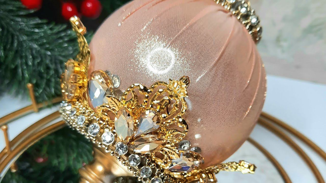 МК елочный шар. Для новичков. Новогодние игрушки своими руками. МК бесплатно, елочные игрушки. смотреть онлайн