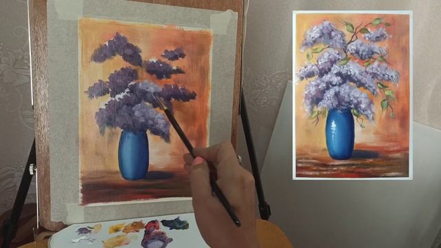 ?КАК рисовать СИРЕНЬ/ простой способ/ для самых начинающих художников смотреть онлайн
