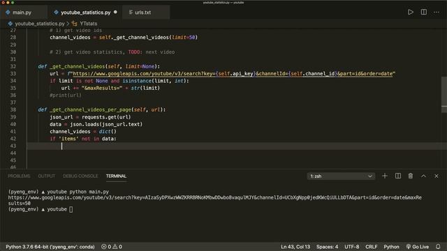 YouTube Data API Tutorial with Python - Find Channel Videos - Part 2 смотреть онлайн