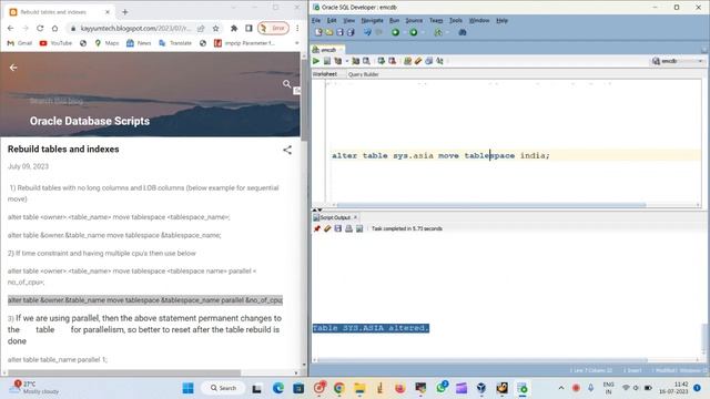 Transferring Tables to Different Tablespaces in Oracle Database смотреть онлайн