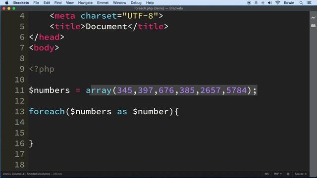 15 Foreach Loop in PHP смотреть онлайн