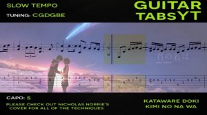 Kimi no Na wa (Your Name) - Kataware Doki Guitar Tutorial | Guitar Lesson + TABS