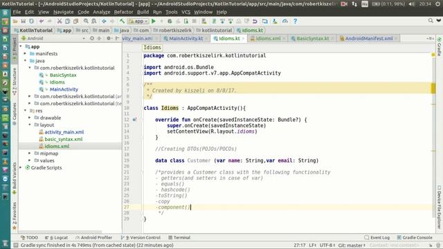 Android Kotlin Tutorial #016 - Idioms - Creating DTOs (POJOs/POCOs) смотреть онлайн
