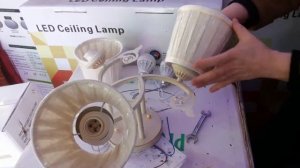 КАК СОБРАТЬ КАК ПОДКЛЮЧИТЬ ЛЮСТРУ 3 ЛАМПЫ 3 ПЛАФОНА АБАЖУР!