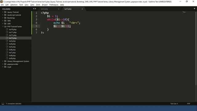 PHP Tutorial For Beginners In Hindi | While loop & Do while loop (Part-13) смотреть онлайн