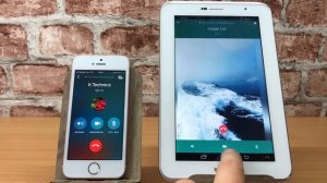WhatsApp: iPhone SE calls Samsung Tab2 incoming call