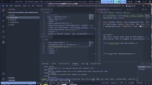 Turn shell script into website backend with shell2http смотреть онлайн