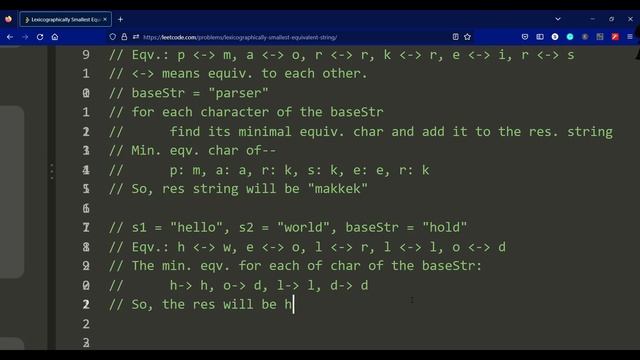 Lexicographically Smallest Equivalent String - LeetCode Solution in Java | THE CODE WIZARD смотреть онлайн