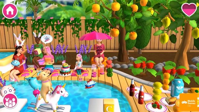 Barbie Dreamhouse Adventures - Barbie House Fruit Party Outdoor Party | Mobile Games 4 Kids