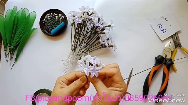 EP125 :ดอกไฮยาซินธ์ (hyacinth) How to make nylon/stocking flower by ployandpoom смотреть онлайн