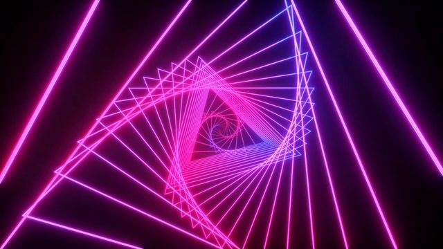 4k Visual Loop Triangle Neon Sci-fi Lines Abstract Background смотреть онлайн