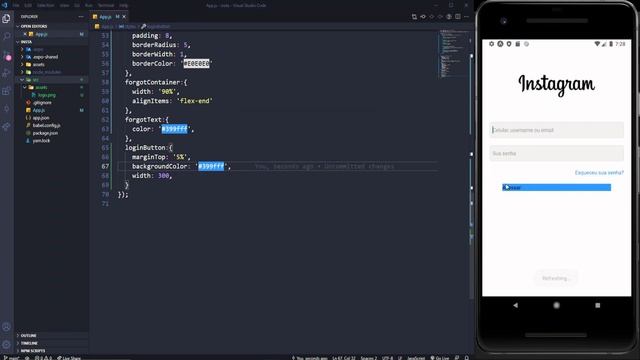 Criando login do Instagram com React Native pt. 02 смотреть онлайн