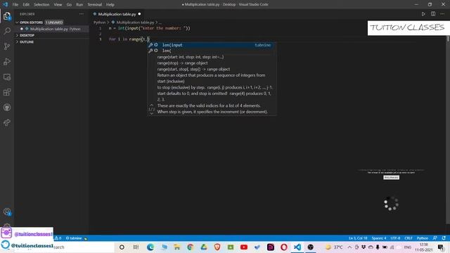 Multiplication Table in PYHTON || PYTHON || Easiest way #PYTHON смотреть онлайн