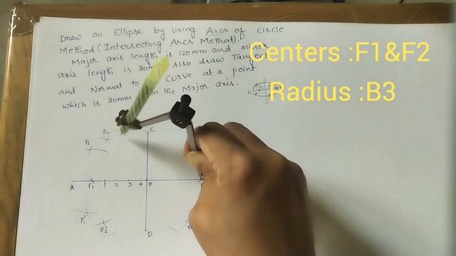 Ellipse By Arcs Of Circle Method Or Intersecting Arcs Method//Engineering Drawing смотреть онлайн