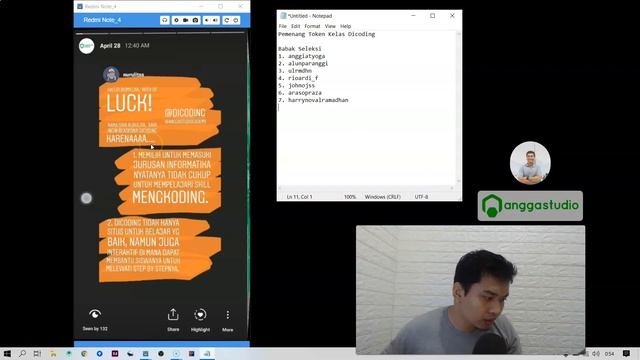 Pengumuman Pemenang Token Beasiswa Kelas Dicoding 30 Hari - IG anggastudiocademy смотреть онлайн