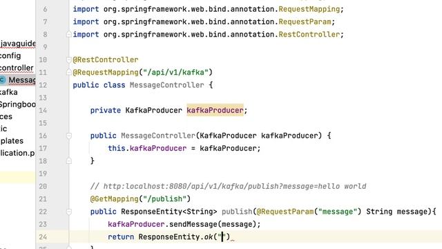 Spring Boot + Apache Kafka Tutorial - #8 - Create REST API to Send Message смотреть онлайн
