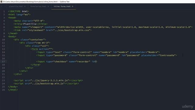 Curso BOOTSTRAP desde 0 035 Inline Forms смотреть онлайн
