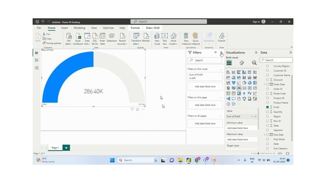 2.8 Power BI - Gauge Chart смотреть онлайн
