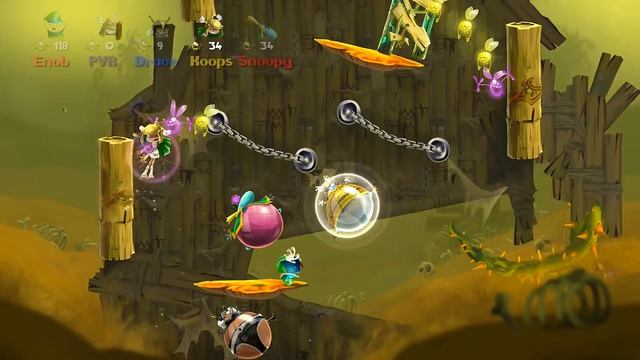 The Great Lava Pursuit, & Rescue Sibylla (Olympus Maximus) - Rayman Legends #25 (5 Player) смотреть онлайн