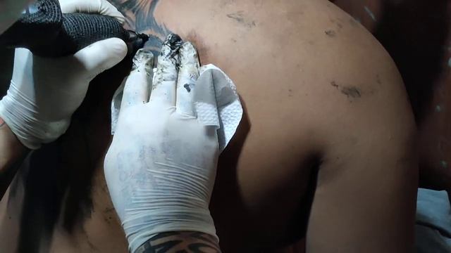 POSEIDON tattoo back piece 4hrs FREEHAND 1session ONLY смотреть онлайн
