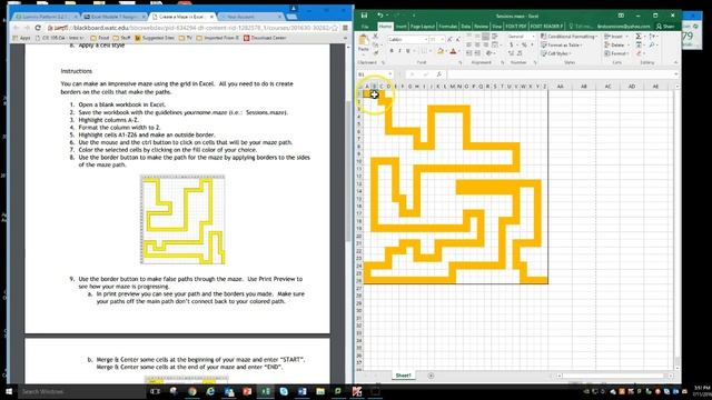 Excel 2016 - Creating a Maze смотреть онлайн