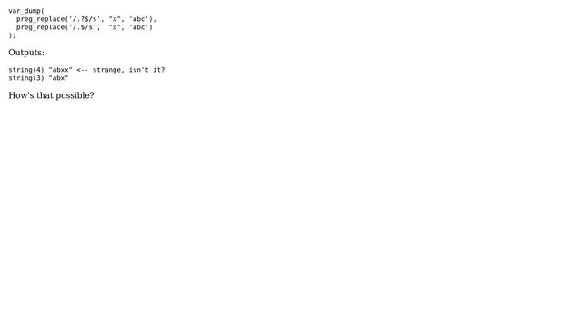 preg_replace produces unexpected duplicate with a very simple RegEx смотреть онлайн