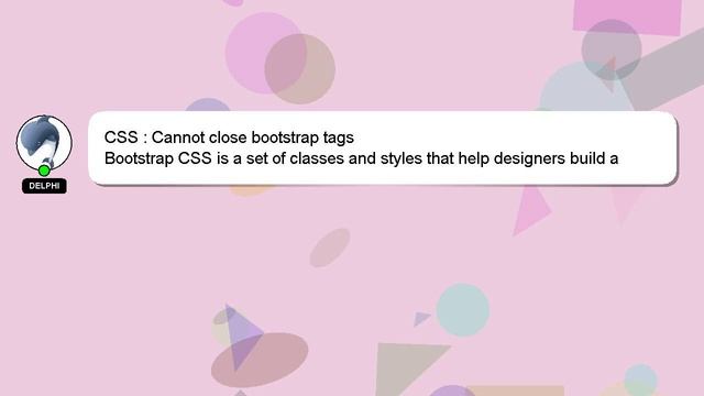 CSS : Cannot close bootstrap tags смотреть онлайн